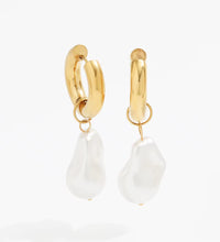 JOOLIM Waterproof Tarnish Free High End Imitation Irregular Baroque Pearl Drop Earring Stainless Steel Jewelry