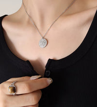 JOOLIM High End Stainless Steel Zirconia Zodiac Pointer Coin Pendant Necklace 18K Gold Plated Jewelry Wholesale
