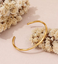 High End Gold Plated Stainless Steel Simple Cuff Bracelet Trendy Jewelry