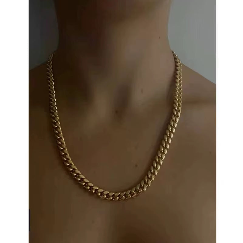 Joolim Jewelry 18K PVD Gold Plated Chunky Cuban Chain Necklace New Stainless Steel Jewelry