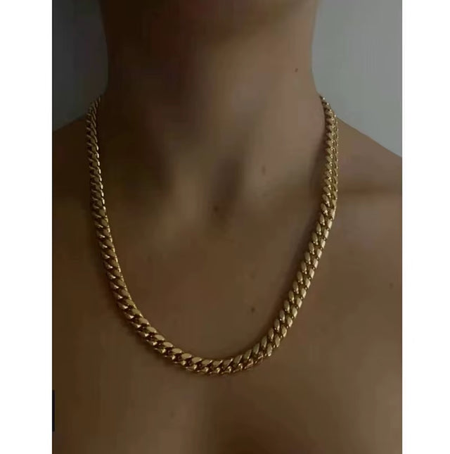 Joolim Jewelry 18K PVD Gold Plated Chunky Cuban Chain Necklace New Stainless Steel Jewelry
