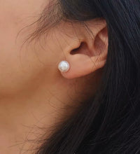 Trendy Earring 18K Gold Plated Single Big Natural Pearl Stud Earring Stainless Steel Fashion Jewelry Wholesale