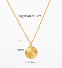 18K Gold Plated round Gear Pendant Necklace Stainless Steel Necklace Wholesale Fast Shipping Jewelry