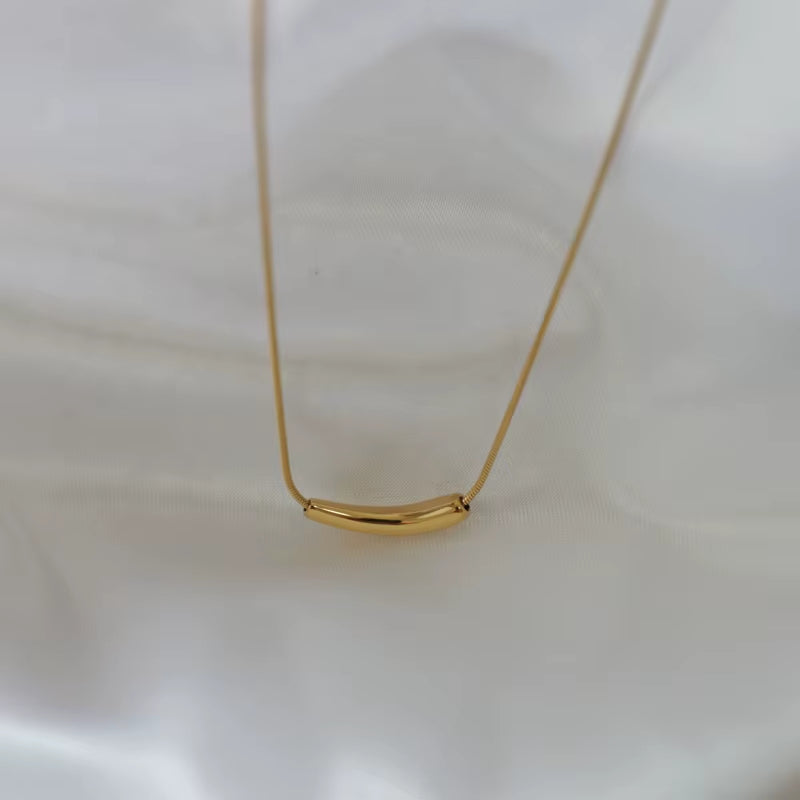 Joolim 18K Gold Plated Minimalist Bar Pendant Necklace Stainless Steel Necklace Tarnish Free Gold Jewelry Wholesale