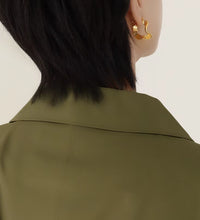 2022 Jewelry Trendy Earring 18K Gold Plated Irregular Waved Texure Hoop Earrings Stainless Steel Jewelry for Women