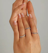 High End 18K Plain Gold Colorful Row Micro Half Pave Zircon Waved Ring Stainless Steel Trendy Simple Gold Plated Jewelry Gift