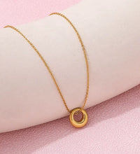 Joolim Jewelry 18K Gold Plated Chunky Circle Gradient Pendant Necklace Stainless Steel Jewelry Wholesale Tarnish Free