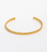 High End 18K PVD Gold Plated Stainless Steel Knit Cuff Bracelet for Women Wholesale Jewelry