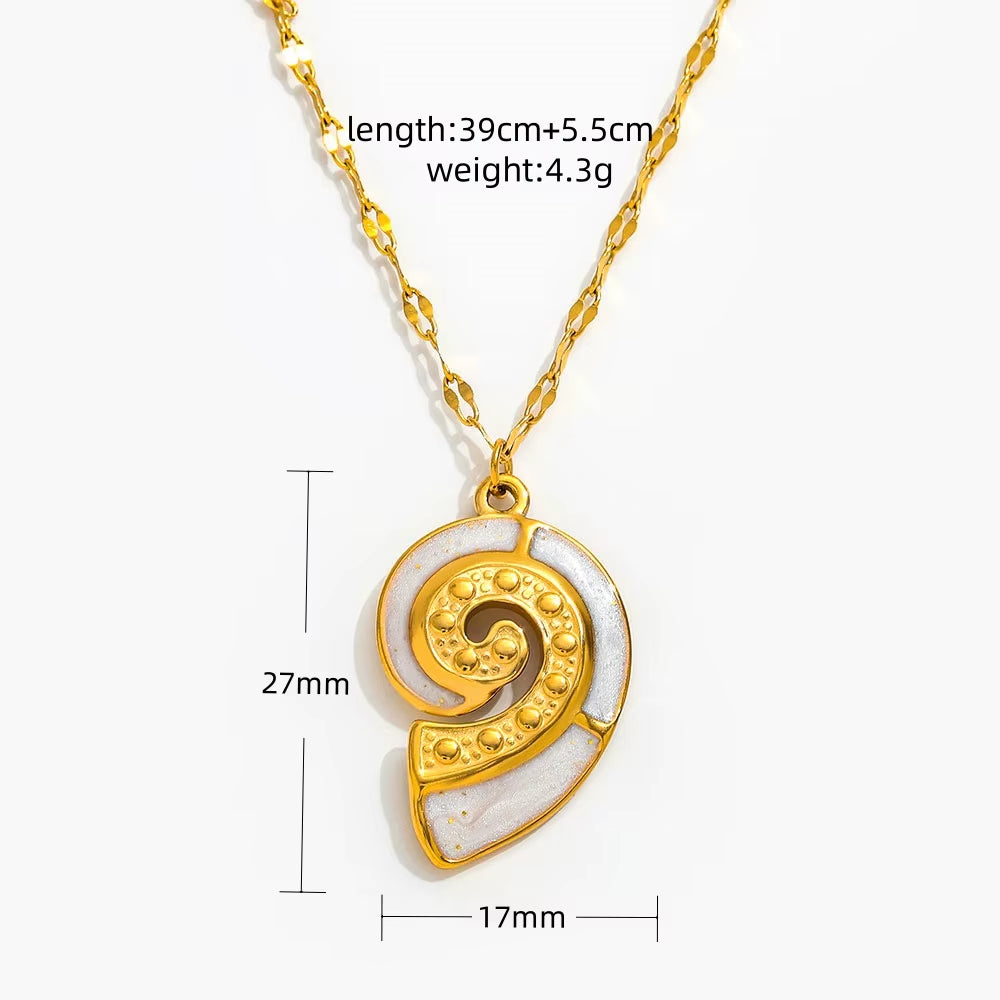 Joolim Jewelry 18K Gold Plated Starfish Sea Snail Turtle Enamel Pendant Necklace Trendy Tarnish Free Gift