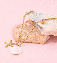 Joolim Jewelry 18K Gold Plated Dainty Chain Shell Star Fish Pendant Necklace Trendy Tarnish Free Gift