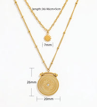 Joolim Jewelry Gold Plated Stainless Steel Layered Coin Pendant Necklace Trendy Necklace Wholesale