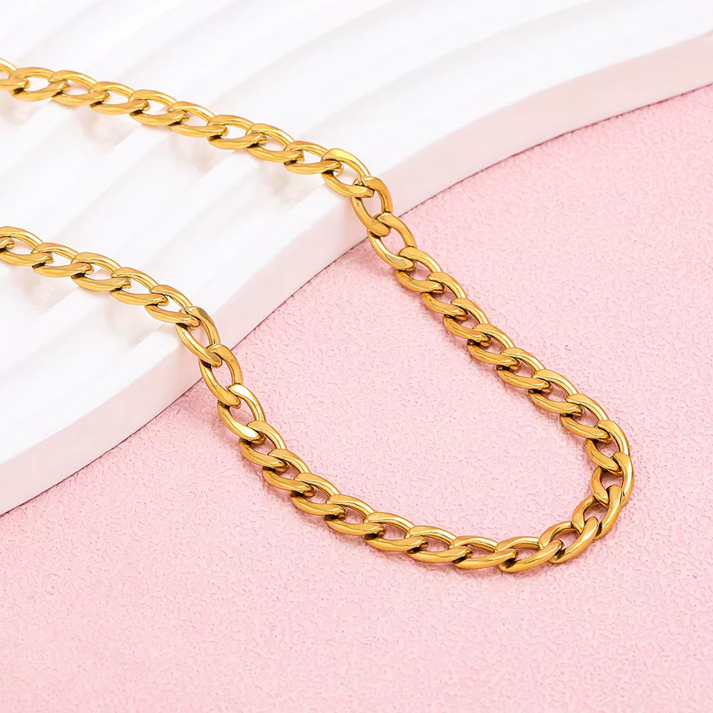 Joolim Unisex 18K Gold Necklace Trendy Wholesale Jewelry with Link Chain for Party or Gift