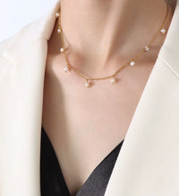 JOOLIM Ready to Ship High End 18K Gold Plated Stainless Steel Fresh Water Pearl Dangle Necklace