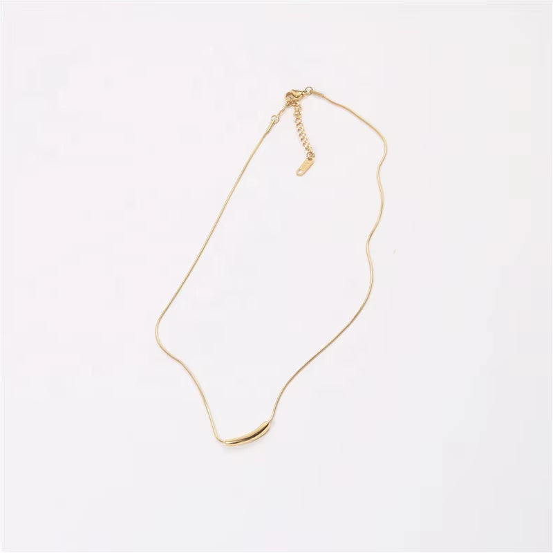 Joolim 18K Gold Plated Minimalist Bar Pendant Necklace Stainless Steel Necklace Tarnish Free Gold Jewelry Wholesale