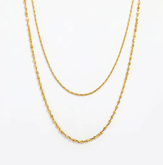 Joolim Jewelry 18K Gold Plated Double-Layer Choker Necklace Stainless Steel Jewelry Wholesale