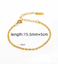 JOOLIM 18K Gold Plated Stainless Steel Necklace High End Dainty Chain Olives Beads Strings Fashionable Trendy Party Gifts