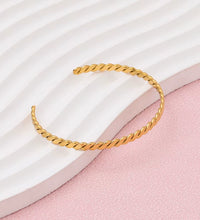 High End 18K PVD Gold Plated Stainless Steel Knit Cuff Bracelet for Women Wholesale Jewelry