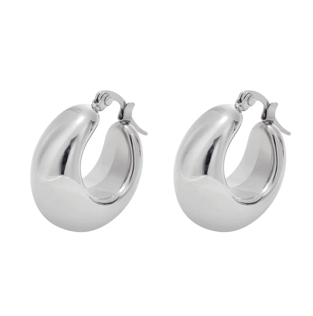 JOOLIM High End Gold 18K Gold Plated Lightweight Hollow Chunky Statement Stainless Steel Hoop Earrings