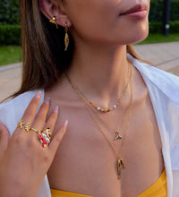 18K Gold Two Fish Pendant Necklace for Women - Hypoallergenic Stainless Steel Beach Style Jewelry