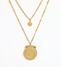 Joolim Jewelry Gold Plated Stainless Steel Layered Coin Pendant Necklace Trendy Necklace Wholesale