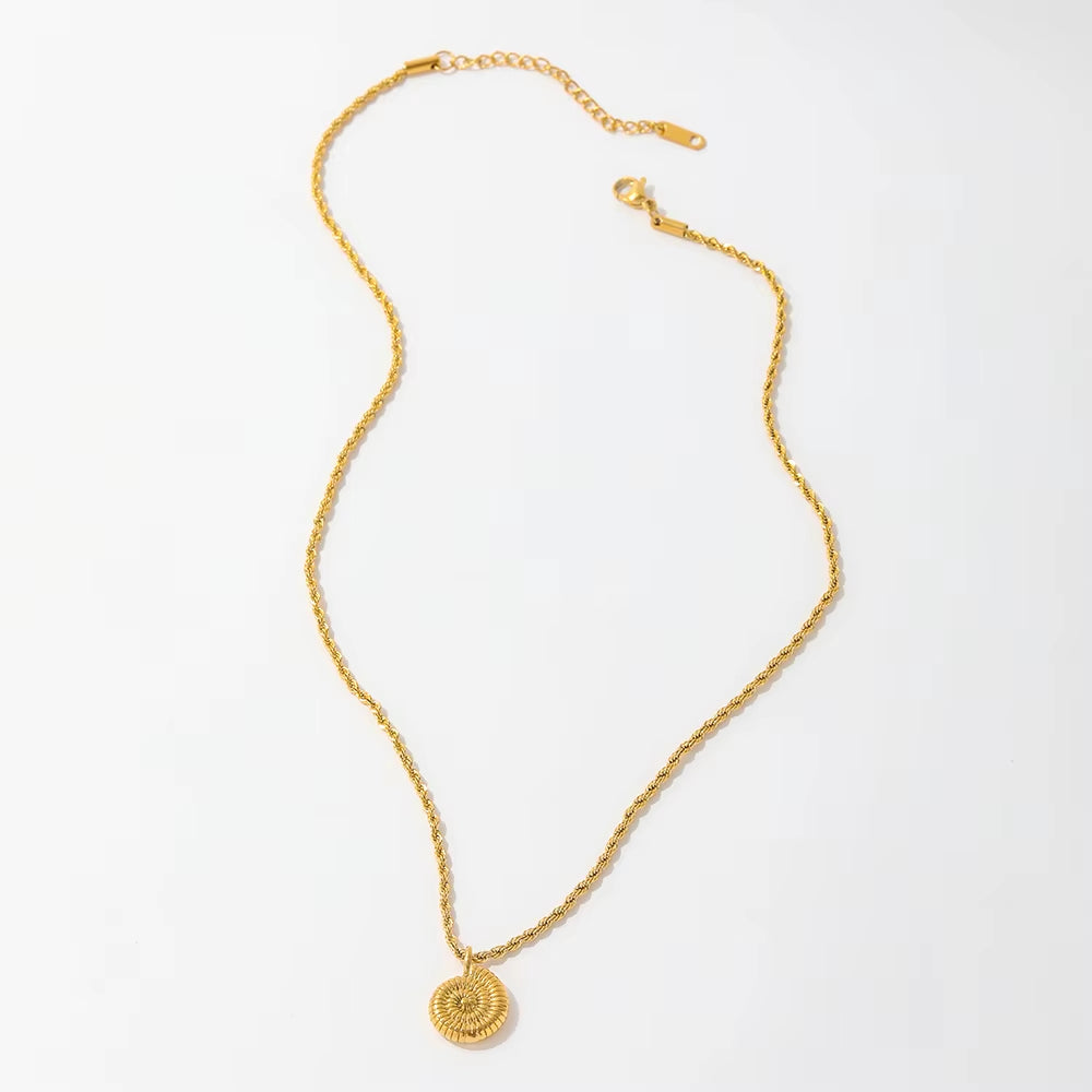 Joolim Jewelry 18K Gold Plated Rope Chain Cute Snail Pendant Necklace Trendy Tarnish Free Gold Jewelry