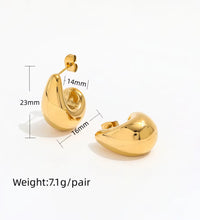 Trend 18K PVD Gold Plated Waterproof Hollow Waterdrop Stainless Steel Hoop Earring Fashion Jewelry