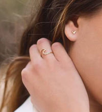 Joolim Jewelry 18K Gold Plated Stainless Steel Line Waved Sea Gull Rings for Women