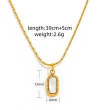 JOOLIM High End Stainless Steel Oval Colorful Natrual Stone Pendant Necklace 18K Gold Plated Jewelry Wholesale