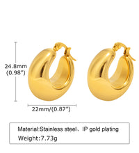 JOOLIM High End Gold 18K Gold Plated Lightweight Hollow Chunky Statement Stainless Steel Hoop Earrings