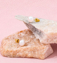 Trendy Earring 18K Gold Plated Single Big Natural Pearl Stud Earring Stainless Steel Fashion Jewelry Wholesale