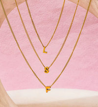 Joolim Jewelry High End 18K Gold Plated Letter Curb Chain Alphabet 26 Letters Pendant Stainless Steel Necklace