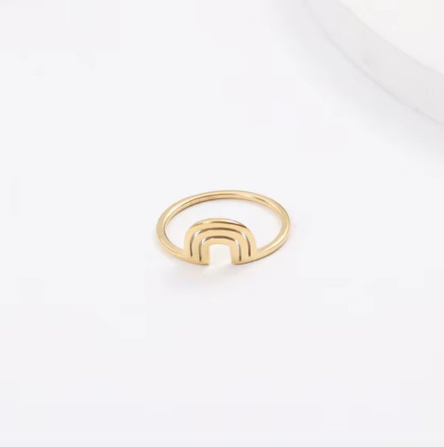 High End 18K PVD Gold Plated Geometric Rings Cute Rings for Women Trendy Stainless Steel Jewelry Wholesale