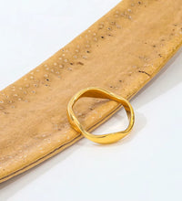 Joolim Jewelry Wholesale High End PVD Waterproof&Non Tarnish Fashion Dainty Arc-Shaped Wave Stainless Steel Ring for Women