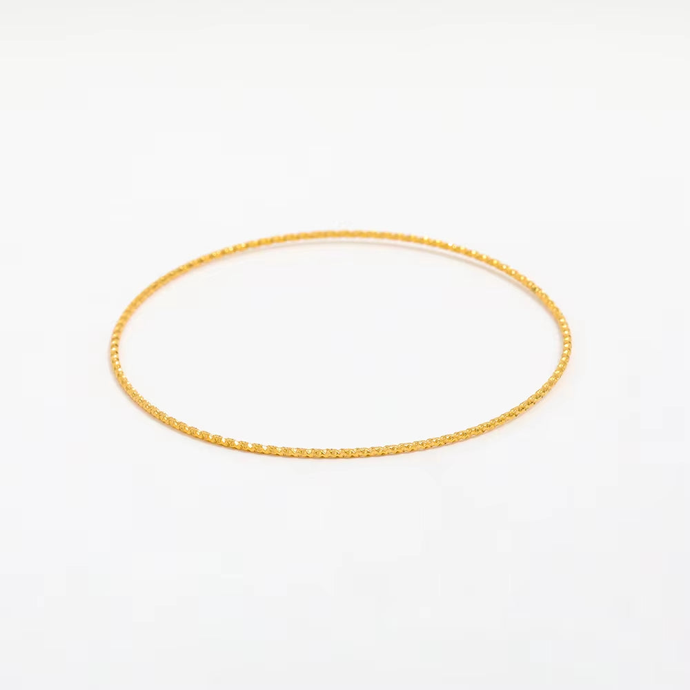 High End PVD 18K Gold Plated Fine Dainty Twist Rope Bangle Bracelet Stainless Steel Jewelry