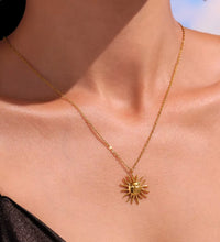 Joolim High End 18K PVD Gold Plated Waterproof Tarnish Free Sun Burst Face Pendant Stainless Steel Necklace