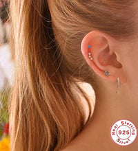 925 Sterling Silver Turquoise Eyes Stud Earrings Europe and American Hot Sell Silver Jewelry