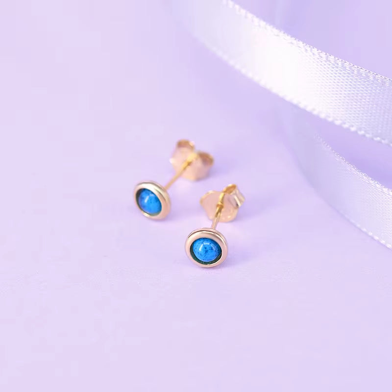 925 Sterling Silver Turquoise Eyes Stud Earrings Europe and American Hot Sell Silver Jewelry