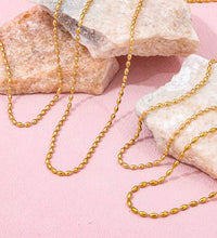 JOOLIM 18K Gold Plated Stainless Steel Necklace High End Dainty Chain Olives Beads Strings Fashionable Trendy Party Gifts