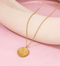 Joolim Jewelry 18K Gold Plated Relief Coin Pendant Choker Necklace Stainless Steel Jewelry Wholesale