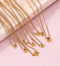 Joolim Jewelry High End 18K Gold Plated Letter Curb Chain Alphabet 26 Letters Pendant Stainless Steel Necklace