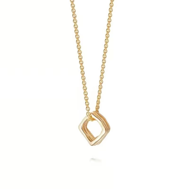 Joolim Jewelry 18K Gold Plated Simple Geometric Pendant Necklace Stainless Steel Necklace