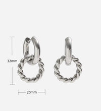 JOOLIM Jewelry PVD 18K Gold Plated Double Rope Chain Hoop Earring Stainless Steel Jewelry Fashion Jewelry