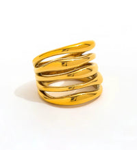 Tarnish Free High End 18K Gold Plated Hollow Multi-Layer Statement Band Ring for Women Stainless Steel Jewelry Gift Wholesale