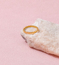 High End 18K Plain Gold Dainty Dot Rings Stainless Steel Trendy Simple Gold Plated Jewelry