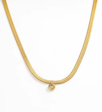 Joolim 18K Gold Plated Jewelry Dainty Zirconia Weld Snake Chain Necklace Stainless Steel Jewelry