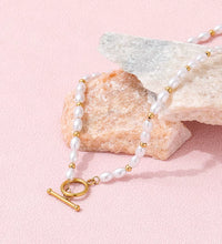 Joolim 18K Gold Plated Stainless Steel Pearl String Toggle Necklace Jewelry Wholesale Tarnish Free & Waterproof