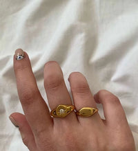 High End 18K PVD Gold Plating Sparkling North Star Stainless Steel Rings Diamond Rings Stainless Steel Jewelry