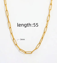 Joolim Jewelry Gold Plated Statement Paper Pin Link Chain Adjustable Necklace Stainless Steel Jewelry Wholesale