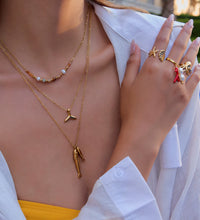 18K Gold Two Fish Pendant Necklace for Women - Hypoallergenic Stainless Steel Beach Style Jewelry