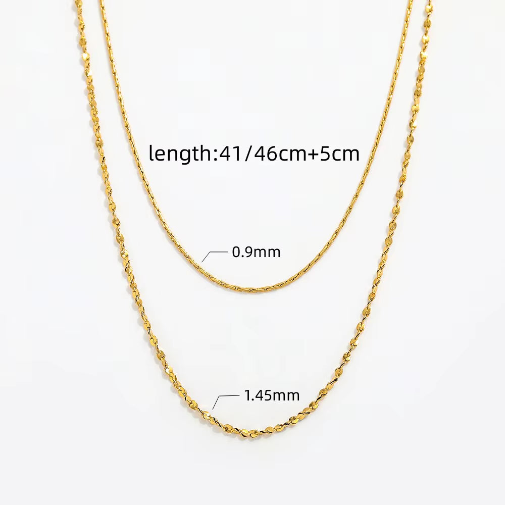 Joolim Jewelry 18K Gold Plated Double-Layer Choker Necklace Stainless Steel Jewelry Wholesale
